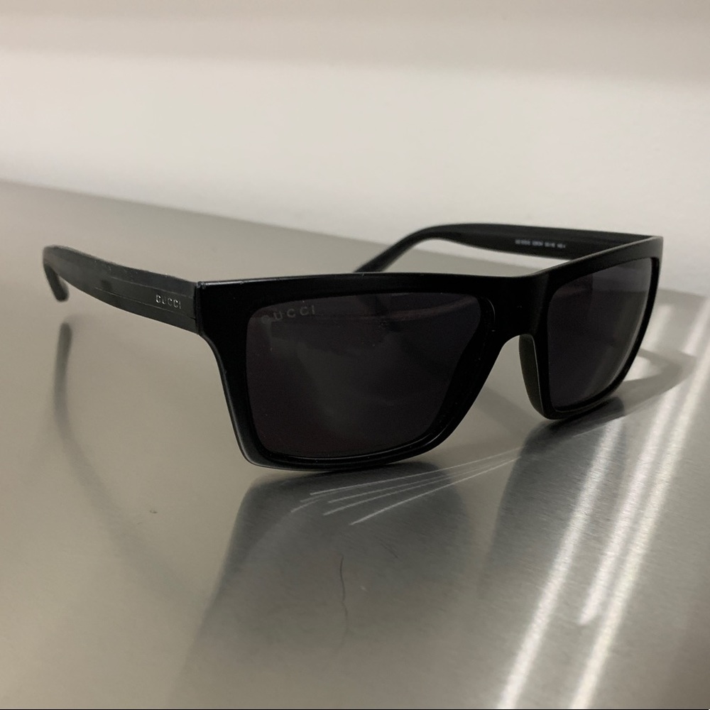 Gucci flat black sunglasses